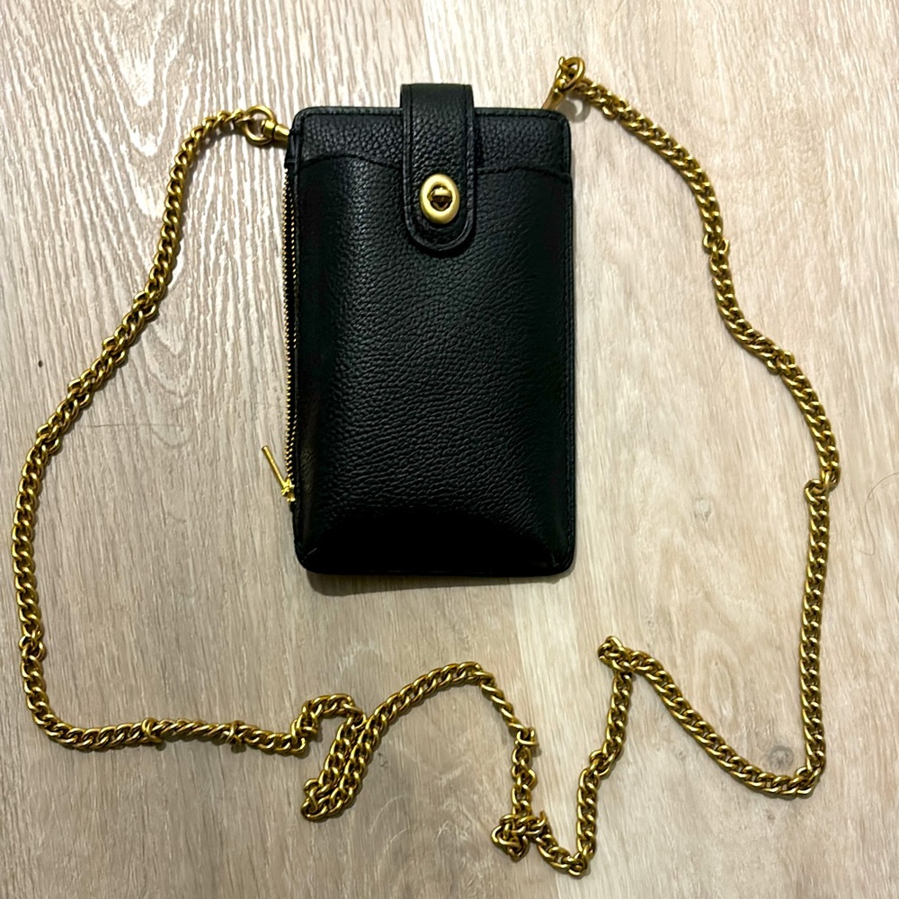 Coach phone wallet cards purse black